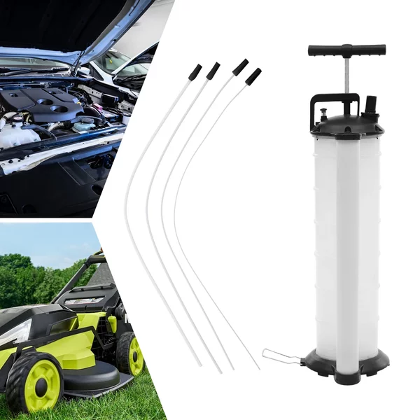 6,8L/1,8Gal Manuelle Ölpumpe, Hochwertige Flüssigkeitsextraktionspumpe Weiß mit 4 Schläuchen, für Autos und Boote NEU (WEISS, 9,64*9,64*25,59 Zoll)