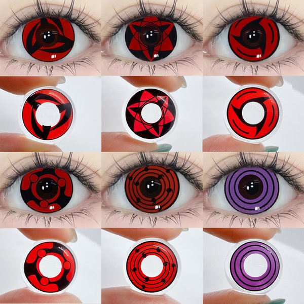 JeweLens 2 sztuk/para kontaktów rocznie soczewki kontaktowe w kolorze czerwonym Cosplay Halloween soczewki do oczu
