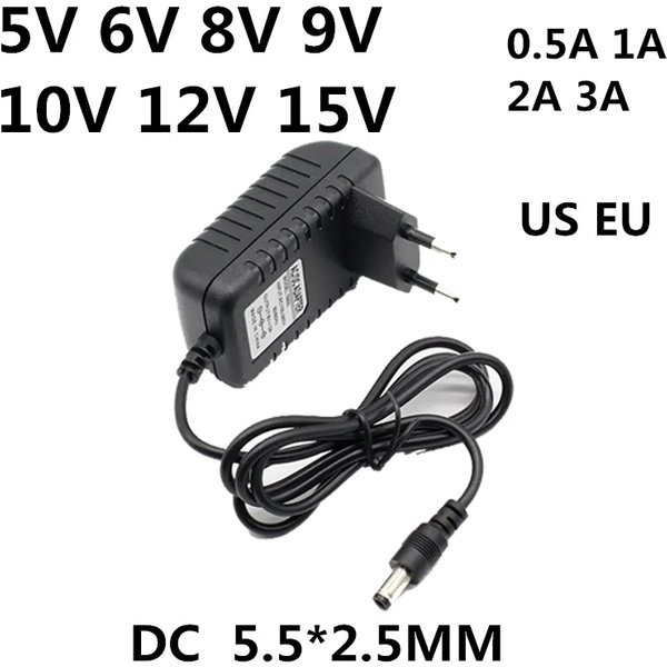 AC 110-240V DC 5V 6V 8V 9V 10V 12V 15V 0.5A 1A 2A 3A Universal Power Adapter Supply Charger Adaptor EU US for LED Light Strips