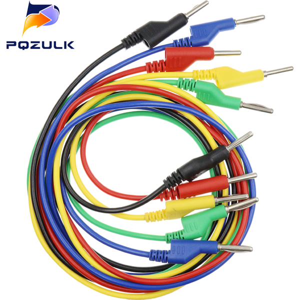 Fiche banane mâle haute tension, 5 pièces, Double extrémité, 4MM, câble de Test multimètre, 1M