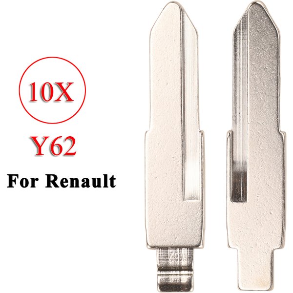 Jingyuqin 10pcs Remote Car Key Uncut Blade #TS-62 Y62 KD VVDI JMD Remote Key Blade For Renault Replacement Flip Key Blade Blank