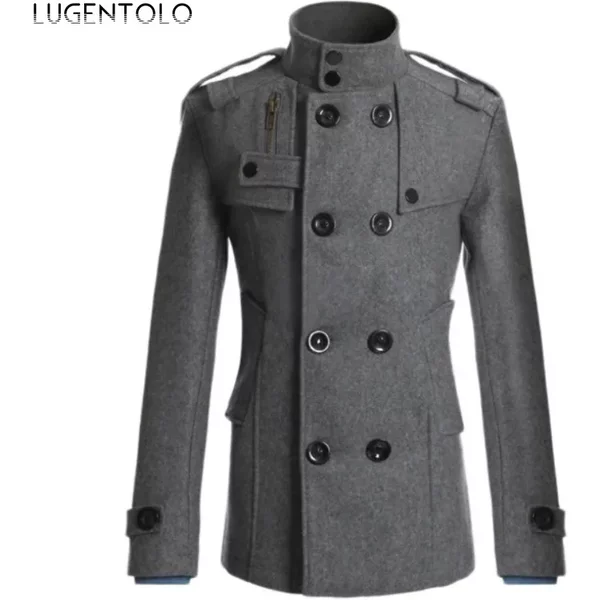 Männer Casual Jacke Herbst-Winter Outdoor Warme Windjacke Mode Revers Zweireiher Gentleman Mantel Tägliche Vielseitige Kleidung
