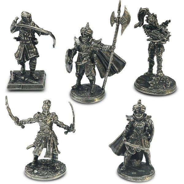 Figurines miniatures en métal et cuivre blanc, guerrier, chevalier arabe, soldat, pièces de jeu de société, décoration de voiture, cadeau pour garçon