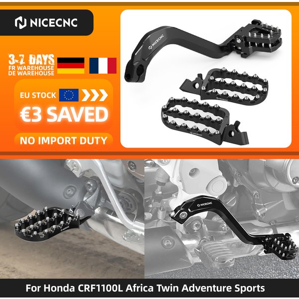 (EU-Lager) Für Honda CRF1100L Africa Twin Adventure Sports 2020-2026 Einstellbarer Hinterer Bremshebel Fußrasten Fußstützen CRF1100