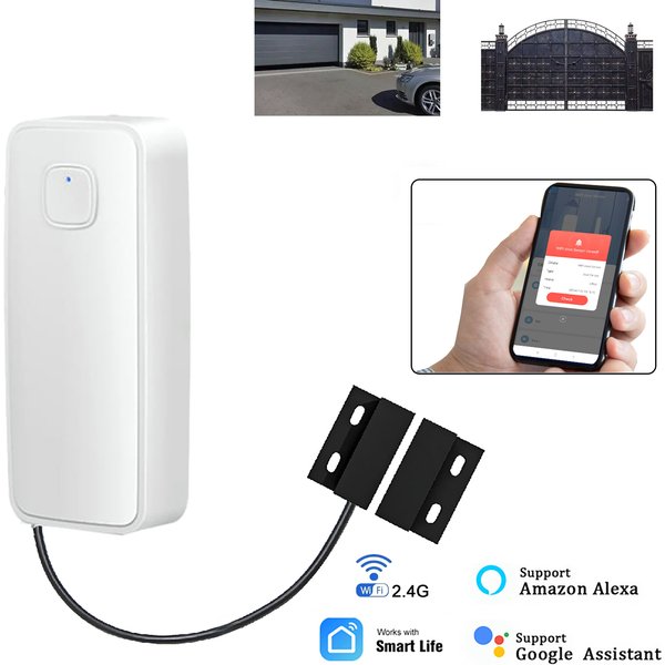 Tuya WIFI Smart Tür-Magnetdetektor APP Fernbedienung Haus-Diebstahlschutz Eisenrolltor Sensor Sicherheitsalarm