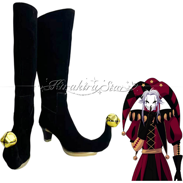 Game The Freak Circus Pierrot Cosplay Schuhe Unisex Fußschuhe Stiefel Pierrot Rollenspiel Erwachsenen-Accessoires Halloween Karneval Requisiten