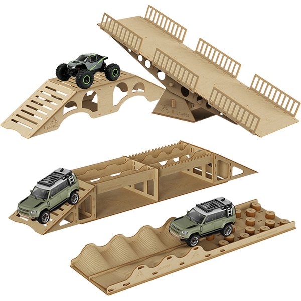 Pièces de voiture RC, obstacle tout-terrain en bois, adapté aux modèles de voiture RC 1/18 et 1/24, jouets pour adultes et enfants, accessoires d'assemblage.