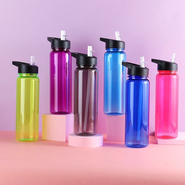 Outdoor Wasser Flasche mit Stroh Sport Flaschen Leck Beweis Umweltfreundliche Kinder Schule Mit Deckel Wandern Camping Kunststoff BPA FREI