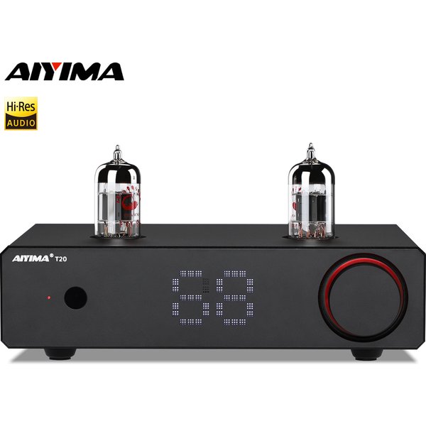 AIYIMA Audio T20 Röhren-Vorverstärker Vollsymmetrischer XLR/RCA-Ausgang Stereo-Vorverstärker mit DAC-Verstärker 12V Trigger für HiFi-Heimverstärker