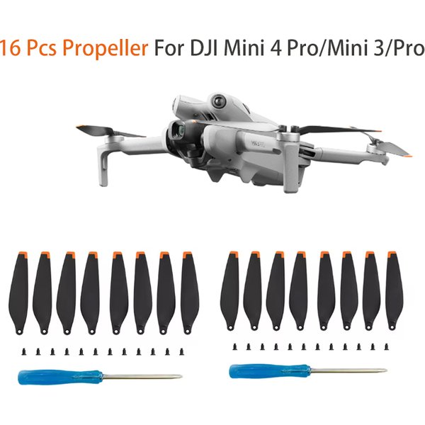 16-teiliges Propeller-Requisiten-Klinge für DJI MINI 3/4 PRO Drohne, leichte Ersatzflügel-Ersatzteile für MINI 3 4 PRO-Zubehör