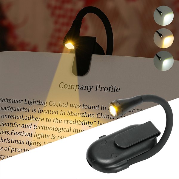 Mini lampe de livre pliable à clipser avec batterie aste, lampe d'étude à clipser, lampe de lecture pour voyage et chambre à coucher, protection des yeux, 360 °