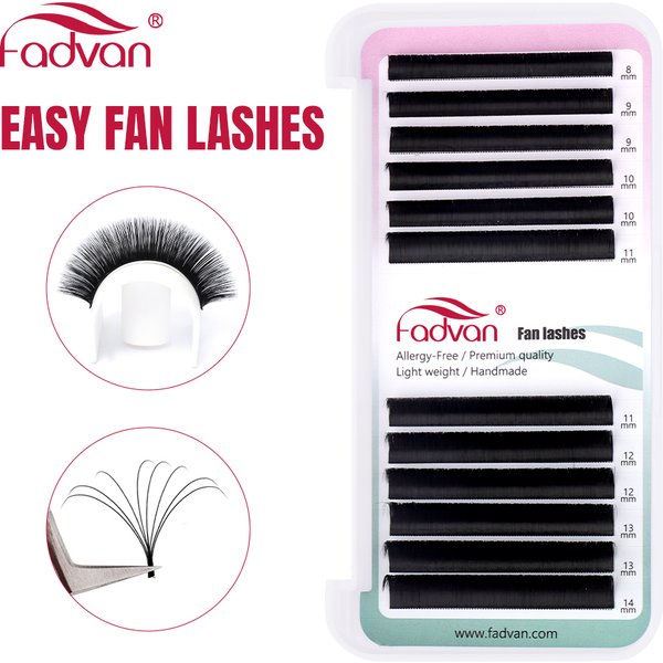 FADVAN Easy Fanning Eyelashes Extensions Soft Blooming Flare Auto Fan Eyelash Natural Make-up Light Cilia Easy Fan False Lashes