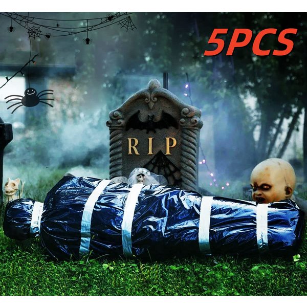 Halloween Corpse Props Horror Bloody Body Bag Haunted House Hanging Decoration Set Outdoor Patio Scary Shroud Decoration