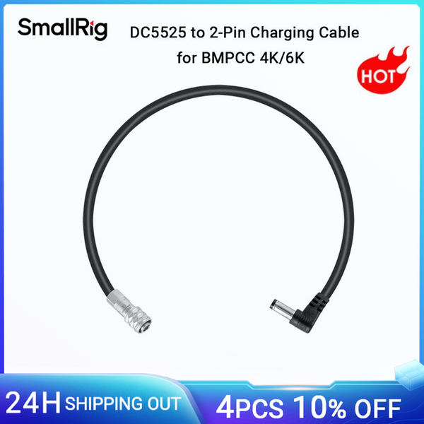 SmallRig DC5525 auf 2-poliges Ladekabel für BMPCC 4K/6K, verbindet sich mit SmallRig für NP-F-Batterieplatte 2920