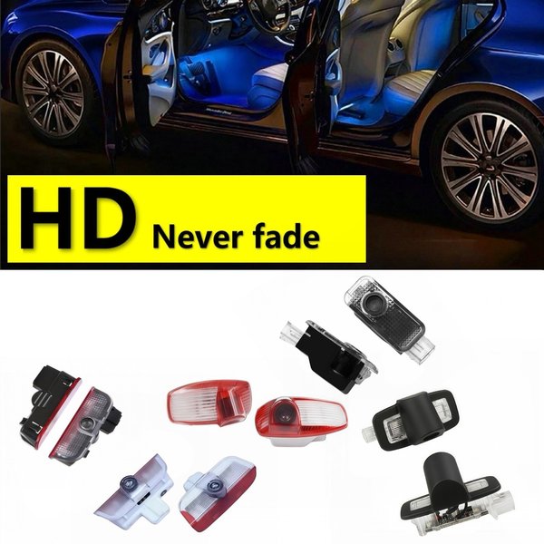 HD 2 pièces pour Porsche 911 Macan Cayenne 955 957 958 Panamera 970 971 Boxster Tayan 987 718 GTS Cayman LED projecteur de porte de voiture lumière
