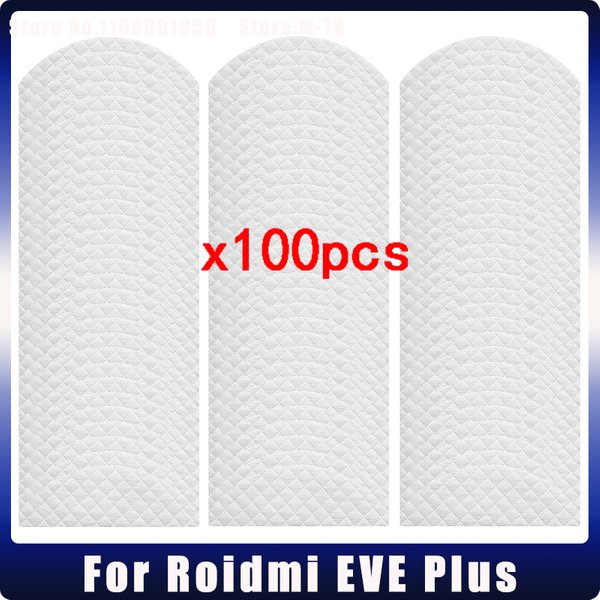 100 Pcs Disposable Mop Rag Pads For Xiaomi Roidmi EVE Plus Robotic Vacuum Cleaner High Quality Cloth Accessories