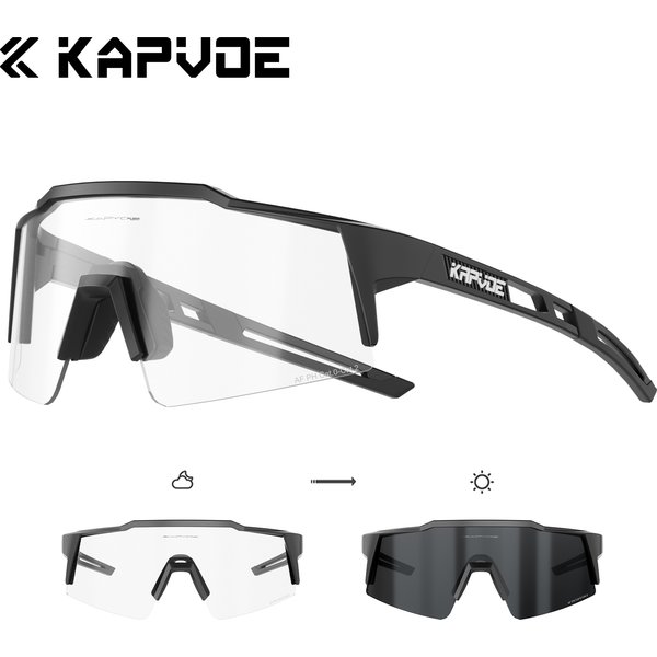 Kapvoe-Lunettes de soleil de cyclisme photochromiques pour hommes, lunettes de vélo de montagne, lunettes de vitesse de route, lunettes de sport, VTT, mode