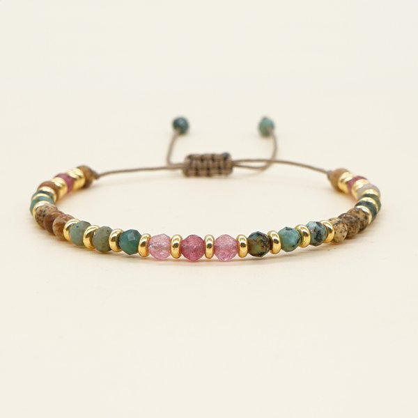 Go2Boho – Bracelet en pierre naturelle pour femmes, bijoux Vintage à la mode, couleur or, perles d'espacement, réglables, nouvelle collection 2023
