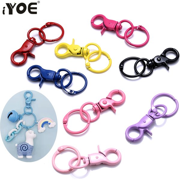 5pcs 25x64mm Multicolor Lobster Clasp Hooks With Adjustable Buckle For Making Keychain DIY Bags Doll Hook Jewelry Accessories