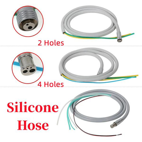 2/4 Hole Dental Silicone Hose With Fitting For High/Low Speed Air Turbine Handpiece Dental Chair Accessories