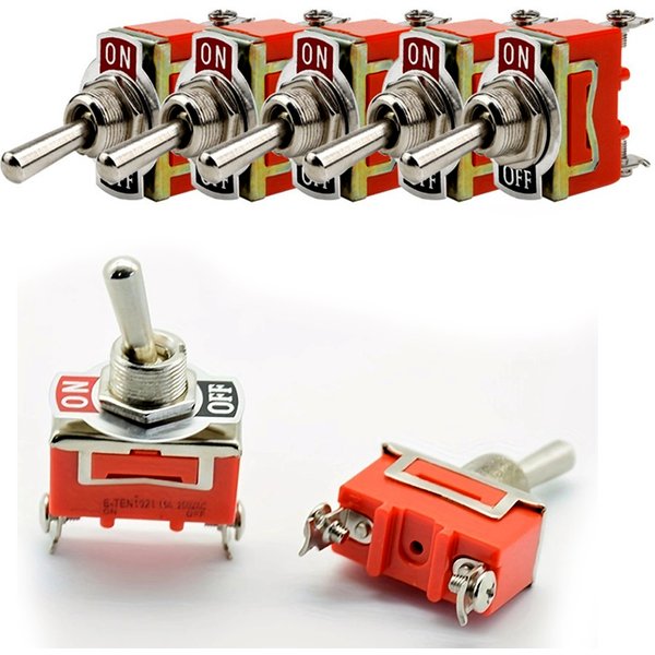 Interrupteur d'éclairage de tableau de bord Miniature On Off, petit interrupteur à bascule SPST robuste avec couvercle étanche 12V 6 A/250 VAC 10 A/125VAC