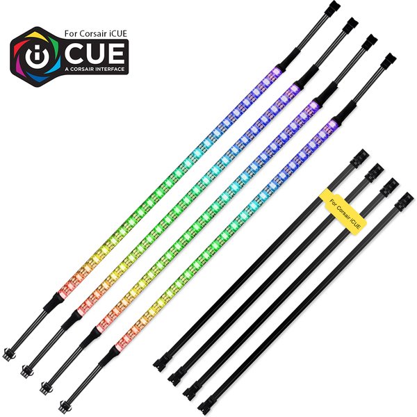 40 cm adressierbarer WS2812b Digital-LED-Streifen zur Dekoration von PC-Gehäusen, für ICUE CORSAIR Lighting Node PRO Commander PRO RGB-LED-Kanäle