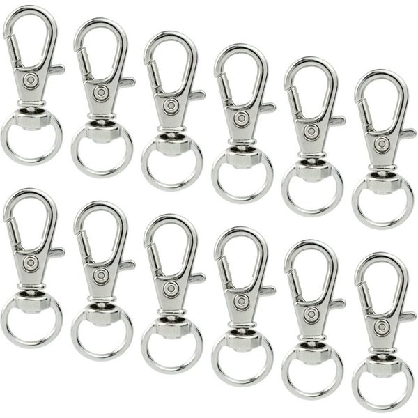 10pcs/lot Split Sliver Key Ring Swivel Lobster Hooks Clasp Connector For Bag Belt Dog Chains DIY Jewelry Making Finding Keychain