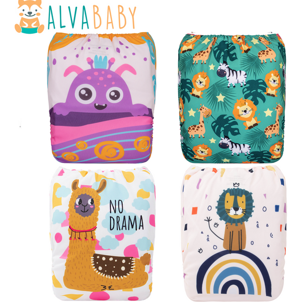 U Pick ALVABABY couche-culotte en tissu pour bébé couche-culotte réutilisable facile à utiliser avec insert en microfibre