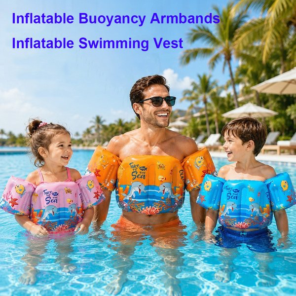 1 Stück aufblasbare Schwimmweste, Pool-Float, Pool-Zubehör, Sommer-Wassersport, Schwimmbeutel, aufblasbare Schwimmhilfen für die Arme