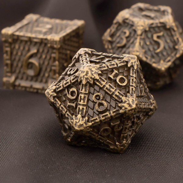 DND-Jeu de dés polyédriques en métal, échelle de dragon, pour petits déjeuners, D20, D12, D10, D8, D6, D4