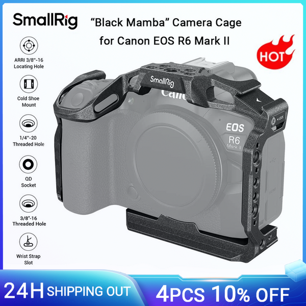 SmallRig „Black Mamba“ Kamerakäfig für Canon EOS R6 Mark II. Integrierte Arca-Swiss Schnellwechselplatte für DJI RS2/RS3 Pro Gimbal