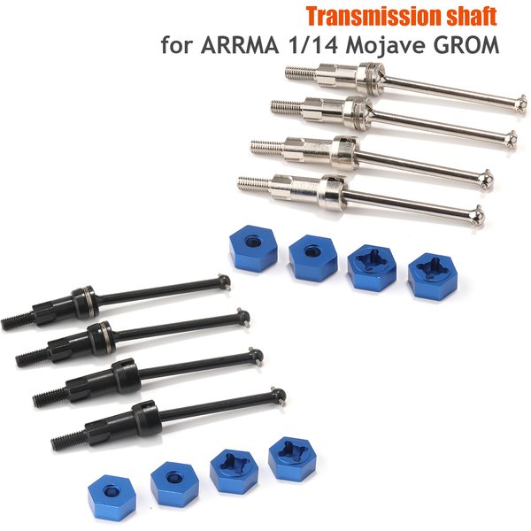 ARRMA Mojave GROM 1/14 CVD Stahlwellensatz | Upgrade des Getriebes vorne/hinten | Langlebige Radmutter aus Aluminium | RC Autoteile