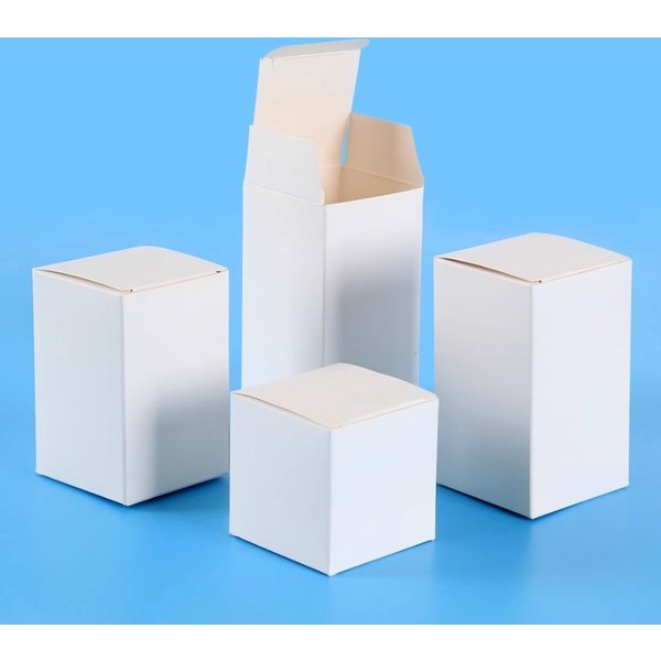 Boîtes de rangement carrées pour bouteilles d'huile essentielle, carte en papier, rouge à lèvres, parfum, 3x3, 5x5, 6x6, 8x8, 9x9, 10x10cm, hauteur 4 ~ 13cm, 50 pièces par lot