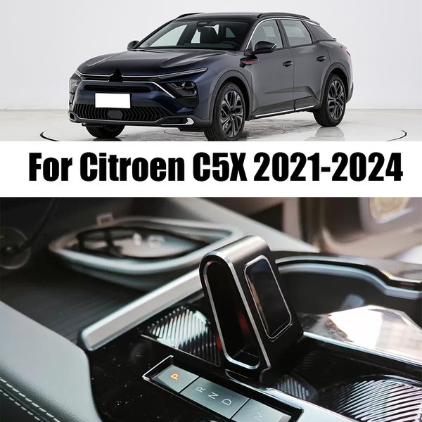 Für Citroen C5X 2021 2022 2023 2024 Kfz-Innenraum-Schaltkopf, dekorativer Rahmen aus Aluminiumlegierungsmaterial