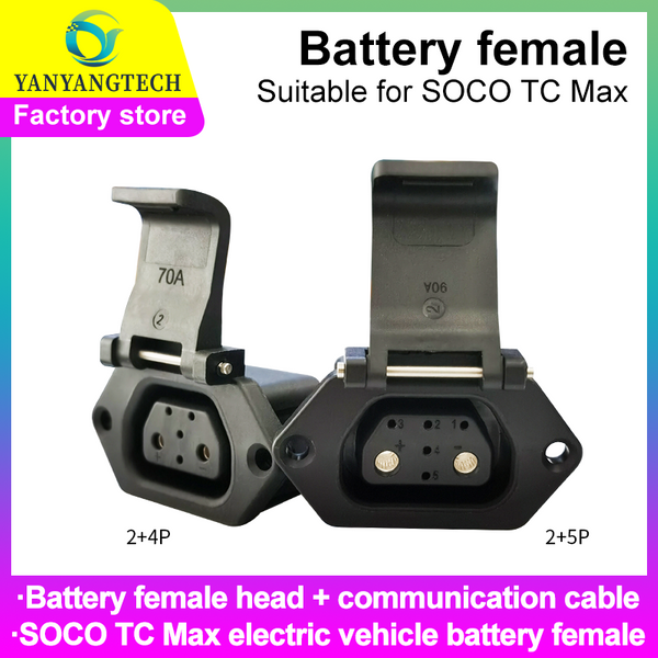 Accessoires de batterie d'origine pour Super SOCO Tc Max : Prise de charge, câble de batterie, câble de charge et de décharge, connecteur femelle