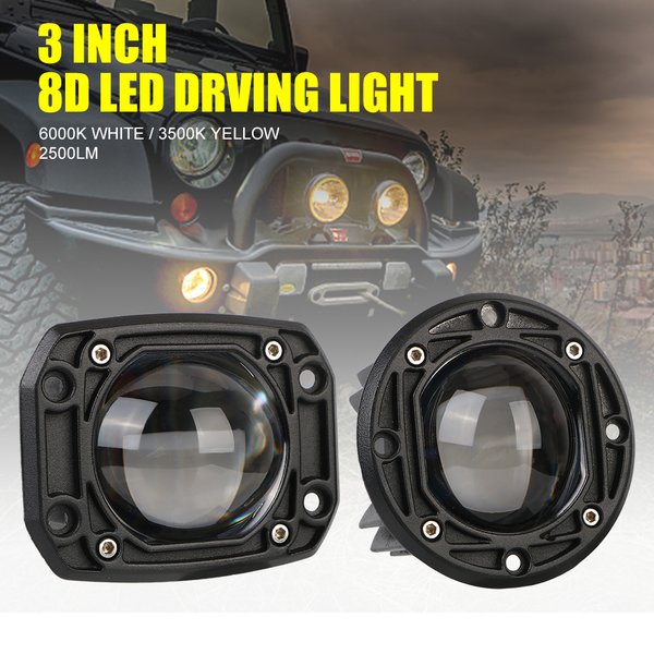24V 12V Auto DRL Lichter LED 6000K/3500K Nebel Objektiv Motorrad Scheinwerfer Flut Spot tagfahrlicht Lampen Für Jeep Wrangler Off Road 4x4