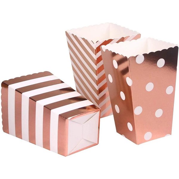 12 teile/los Popcorn box/Tasse Roségold Thema Party Dekoration für Kinder alles Gute zum Geburtstag Weihnachten Hochzeit Party Baby Dusche liefert