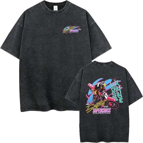 T-shirt vintage délavé Camel Motocycle Merch, pour hommes et femmes, style hip-hop, coupe ample, streetwear, décontracté, t-shirts de haute qualité.