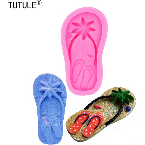 Gadgets - Beach Ballerina Slippers - Fondant, Wax, Miniature Foods, Clay, Resin, Sweets, Mold - Beach Slippers Silicone Mold