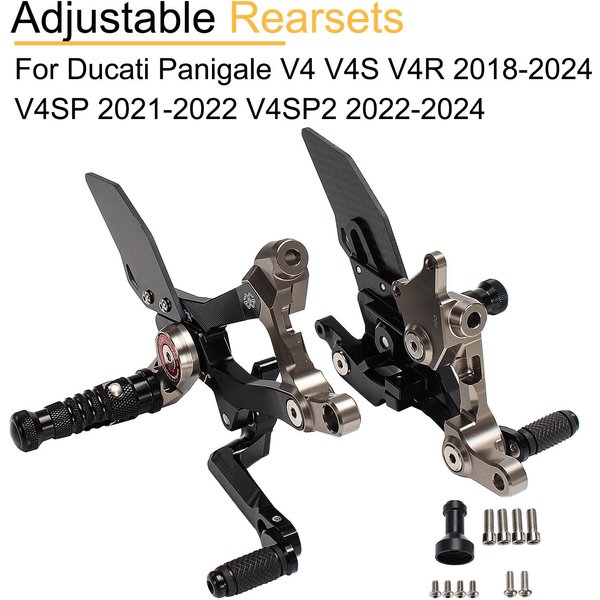 Kit de commandes assujettis ées réglables pour DucSauPanigale, repose-pieds arrière, V4 V4S V4R 2018-2024 V4SP 2021-2022 V4éventuelles 2 2022-2024