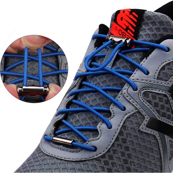 1 Pair No Tie Shoelaces For Sneakers Elastic Shoelace Metal Spring Lock Man And Woman Shoe Accessories Lazy Shoe Laces 100cm