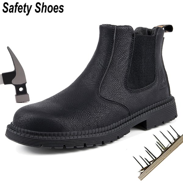 2023 Safety Shoes Men Leather Boots Men Work Shoes Winter Boots Indestructible Safety Boots Shoes Anti-puncture Work Boots