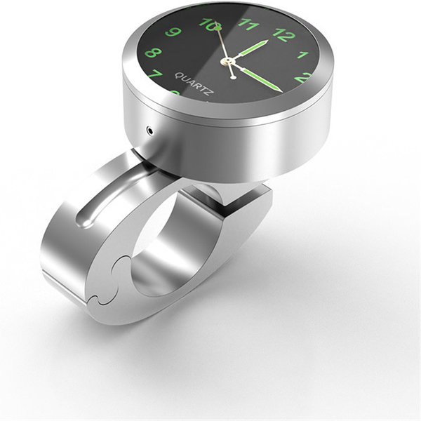 Motorcycle Handlebar Clock Durable Stainless Steel Refit Night Vision Waterproof Shockproof Buckle Watch For Motobike Bicycle