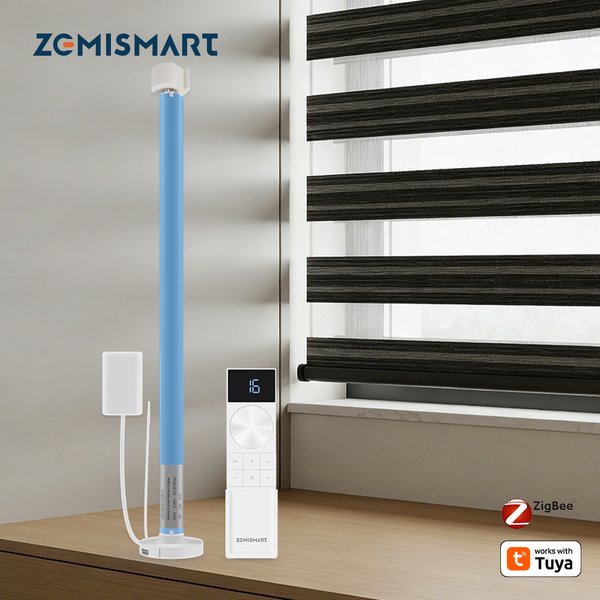 Zemismart Zigbee Rechargeable Roller Shade Blinds Motor for 17 20 25 28mm Tube Smart Curtain Engine Works with Tuya Smart Life