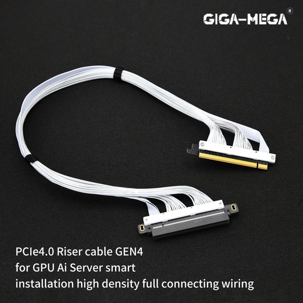 PCIe 4.0 X16 GPU Riser-Kabel Gen4 PCI Express Grafikkarten-Verlängerungskabel Hochgeschwindigkeits-Abschirmung Flexibel für AI-Server-PC