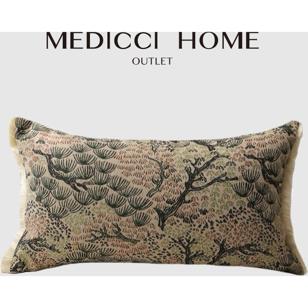 Housse de coussin lombaire Jacquard style pastoral idyllique Medicci Home, housse de coussin décorative pour canapé de salon, idéale pour l'inauguration de la maison