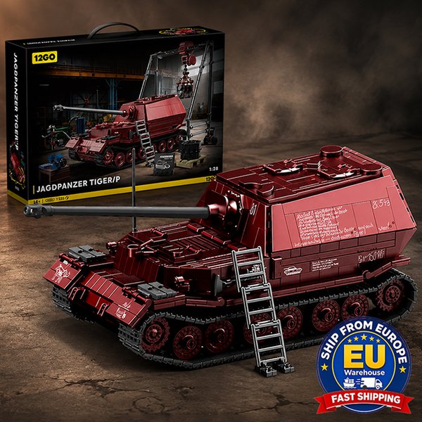 1:28 Jagdpanzer Panzer Spielzeug MOC Baustein-Sets Kriegs-Militär-Armee-Spielzeug Baustein-Modell Kreatives Spielzeug Geschenke für Erwachsene für Militär-Fanatiker