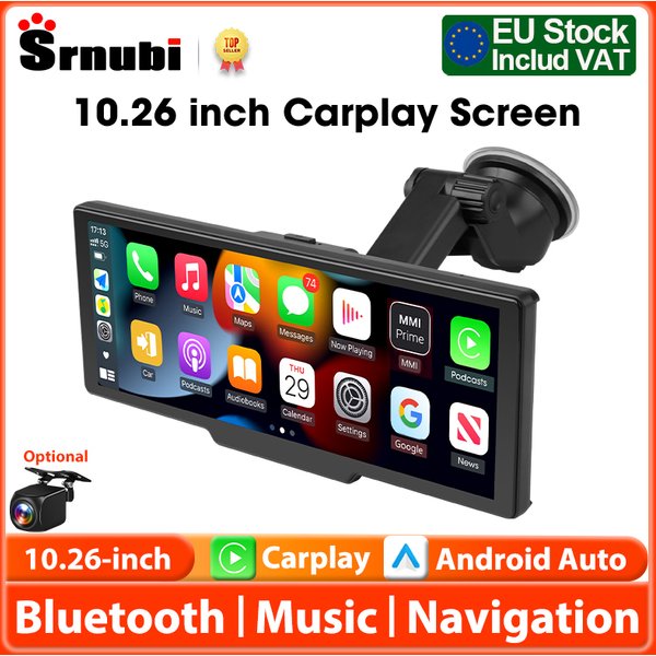 10.26 inch Car Play Screen,Wireless CarPlay & Android Auto Dash Cam Rear Camera Multimedia Stereo,AUX FM Radio,Car Touchscreen