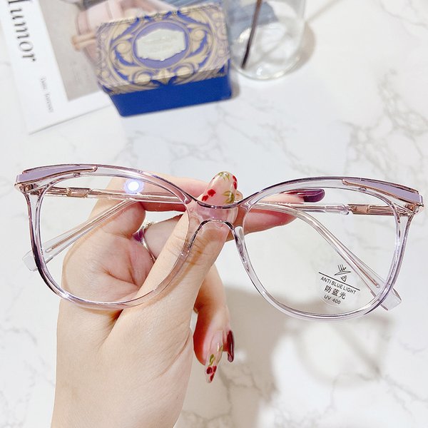 Monture de lunettes anti-lumière bleue pour femmes, lunettes transparentes, lunettes de prescription optiques, lunettes de myopie, ultra légères, TR90, 2023