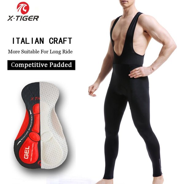 X-Tiger-Pantalon de cyclisme professionnel noir entier avec coussretours en gel 5D, anti-transpiration et à séchage rapide, pour VTT